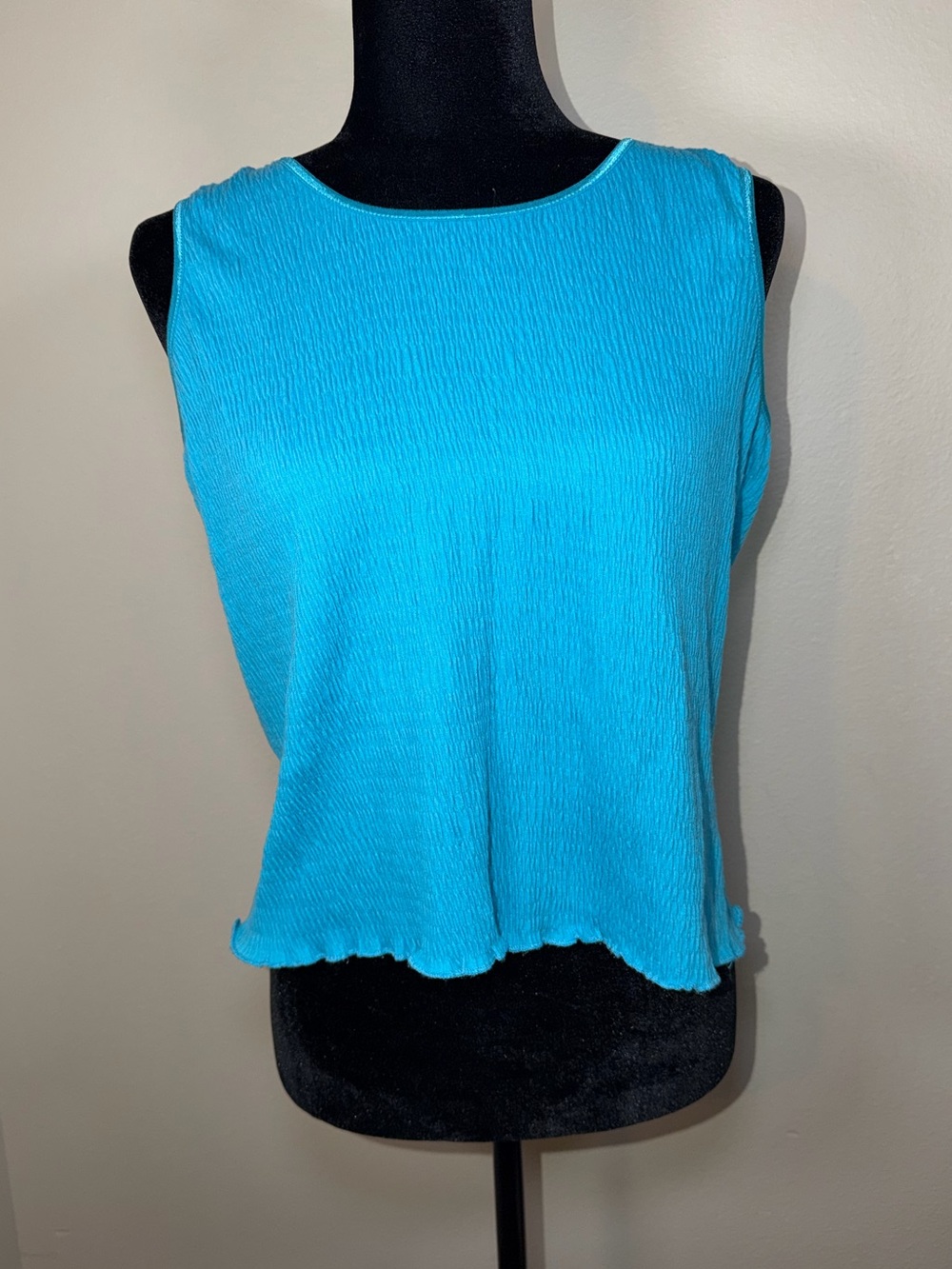 Vintage Carolyn Taylor Essentials Stretchy Lettuce Edge Tank Top Y2K 90s Fairy